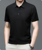 Tailored Polo Shirt with Structured Collar and Cotton Blend Knit, Machine Washable All Vera Mart