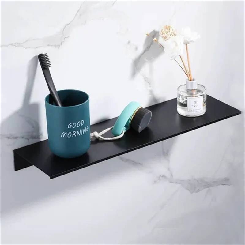 Wall Mounted Aluminum Shelf with Hidden Bracket Support and Rectangular Display Surface All Vera Mart