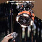 Dual Motor Camping Fan with 20000mAh Battery and LED Lights, Remote Control All Vera Mart