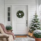 Christmas Wreath 22 Inch with Shatterproof Gold Ornaments and Real Pine Cones All Vera Mart