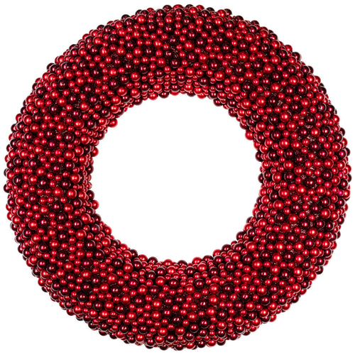 Glitter Red Berry Christmas Wreath with Two Tone Berries 20 Inch Unlit