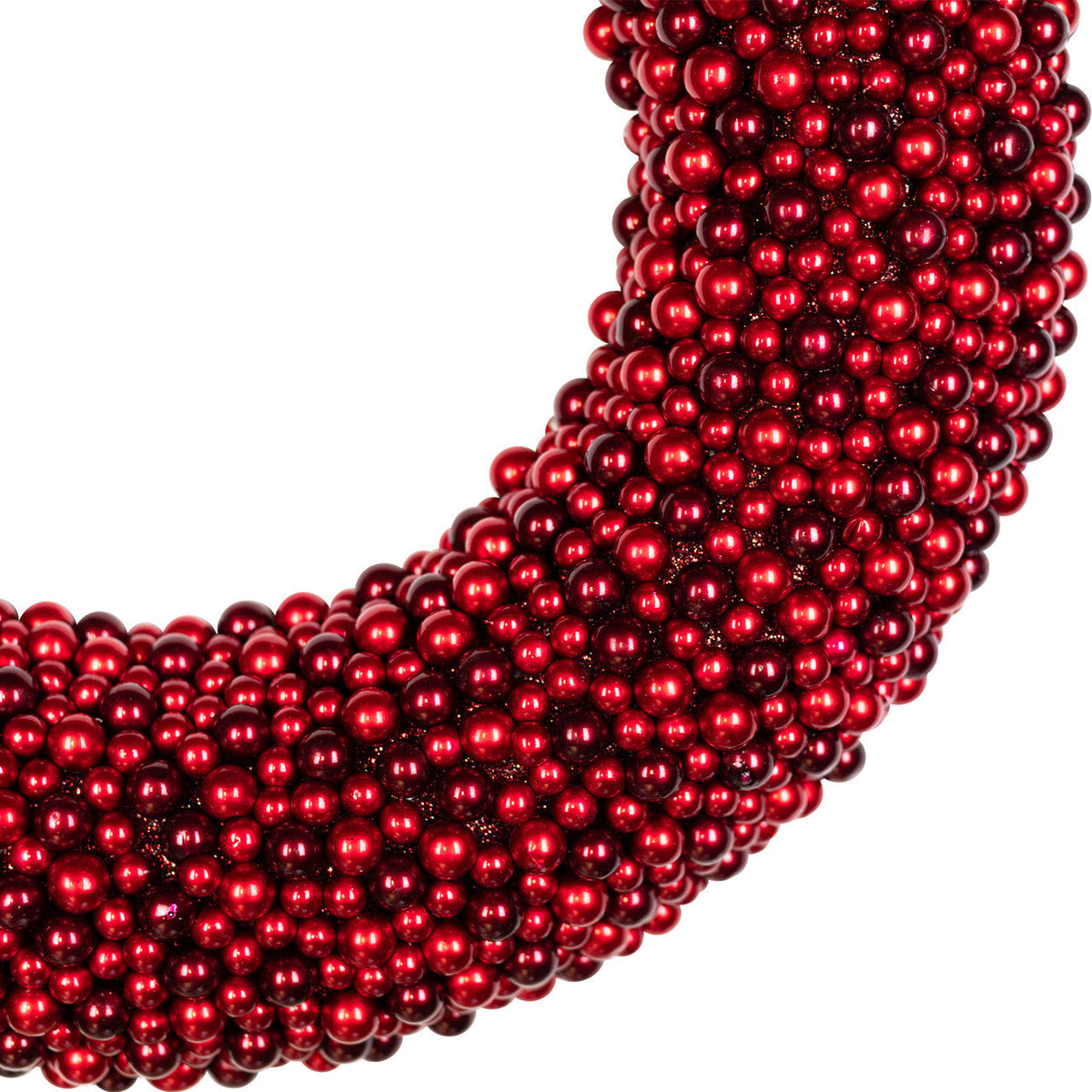 Glitter Red Berry Christmas Wreath with Two Tone Berries 20 Inch Unlit