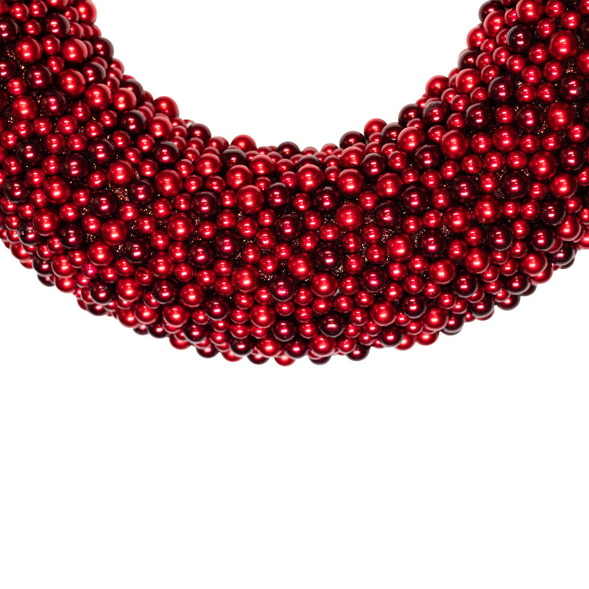 Glitter Red Berry Christmas Wreath with Two Tone Berries 20 Inch Unlit