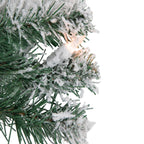 Pre Lit White Christmas Wreath with 50 Clear Mini Lights and 200 Branch Tips, 24 Inch Diameter All Vera Mart