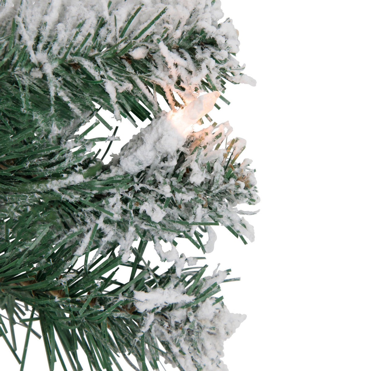 Pre Lit White Christmas Wreath with 50 Clear Mini Lights and 200 Branch Tips, 24 Inch Diameter All Vera Mart