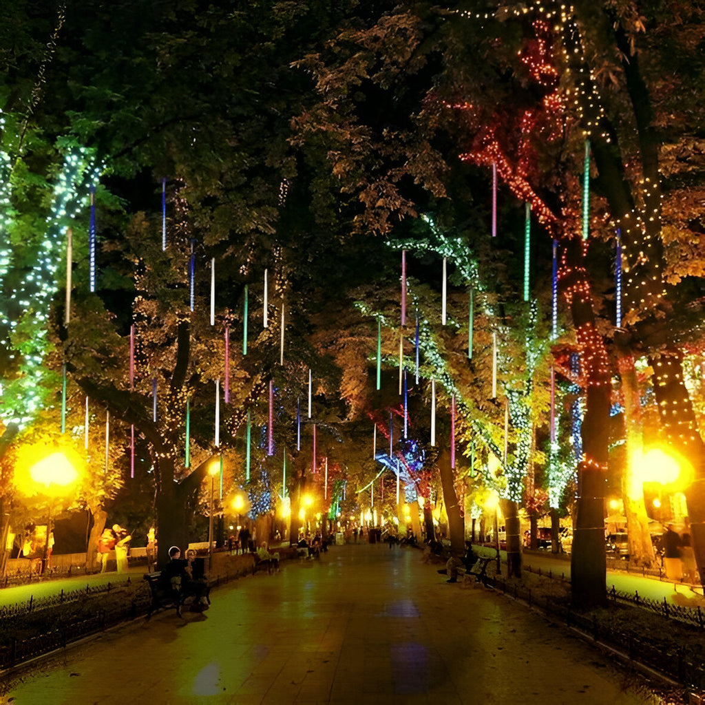 LED Cascade Garland Lights with Sequential Pattern, 8 Strands 30cm All Vera Mart
