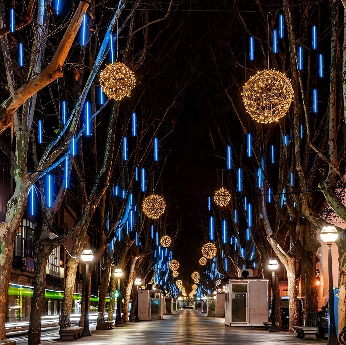LED Cascade Garland Lights with Sequential Pattern, 8 Strands 30cm All Vera Mart