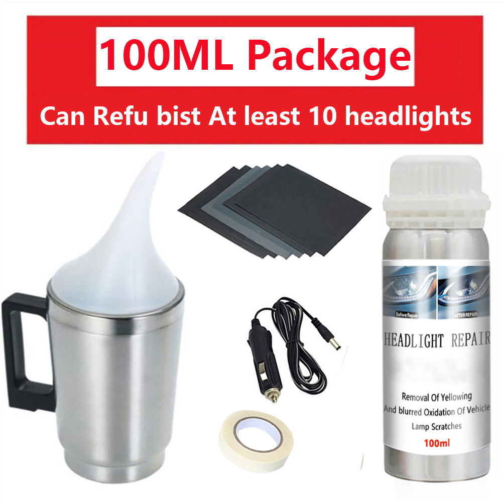 Headlight Vapor Restoration System with Heat Activated Cup and Six Grade Sanding All Vera Mart