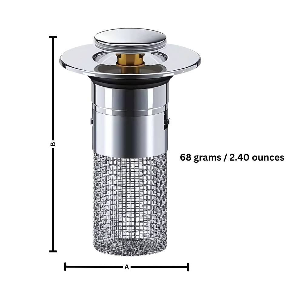 Sink Drain Stopper with Stainless Steel Mesh and Silicone Seal, Odor Blocking All Vera Mart