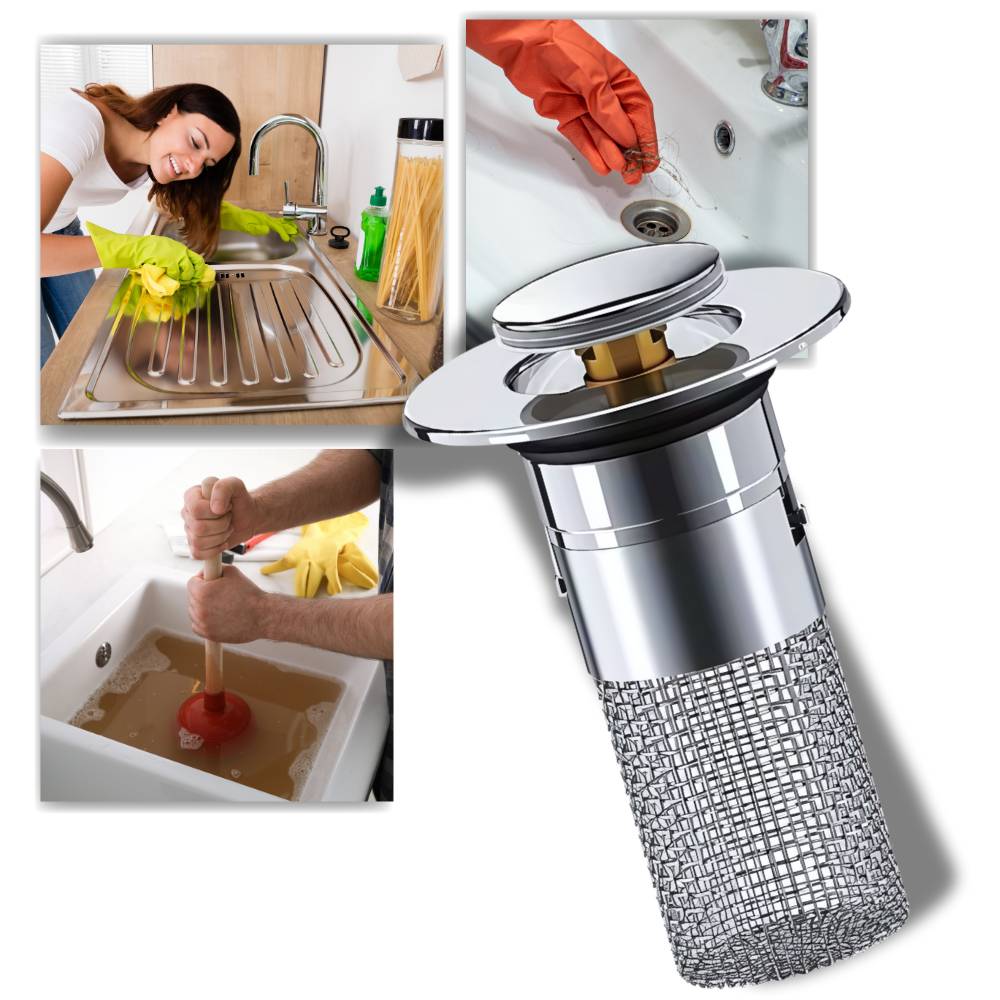 Sink Drain Stopper with Stainless Steel Mesh and Silicone Seal, Odor Blocking All Vera Mart