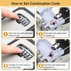 Wall Mount Key Storage Box with 4-Digit Combination and Shutter Cover All Vera Mart