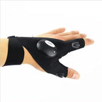 Fingerless Work Gloves with Dual LED Finger Lights and Adjustable Strap All Vera Mart