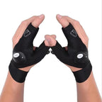 Fingerless Work Gloves with Dual LED Finger Lights and Adjustable Strap All Vera Mart
