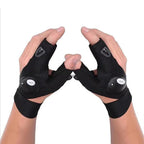 Fingerless Work Gloves with Dual LED Finger Lights and Adjustable Strap All Vera Mart