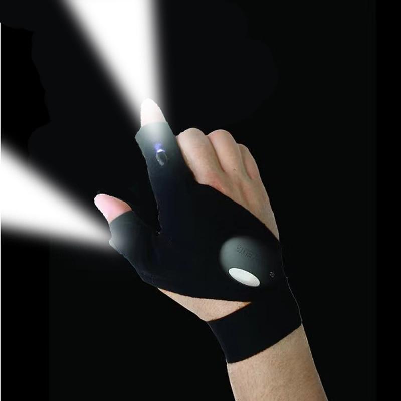 Fingerless Work Gloves with Dual LED Finger Lights and Adjustable Strap All Vera Mart