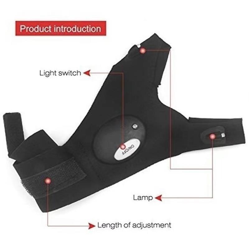 Fingerless Work Gloves with Dual LED Finger Lights and Adjustable Strap All Vera Mart