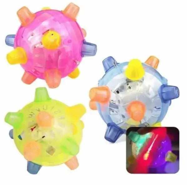 Interactive Dog Toy with Bouncing Motion and LED Lights, USB Rechargeable All Vera Mart