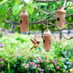 Hummingbird Nesting House with Wood Grain Finish and Hanging Hook All Vera Mart