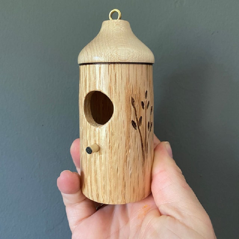 Hummingbird Nesting House with Wood Grain Finish and Hanging Hook All Vera Mart