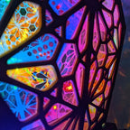 Projection Night Light with Wooden Frame and Colorful Wall Patterns All Vera Mart