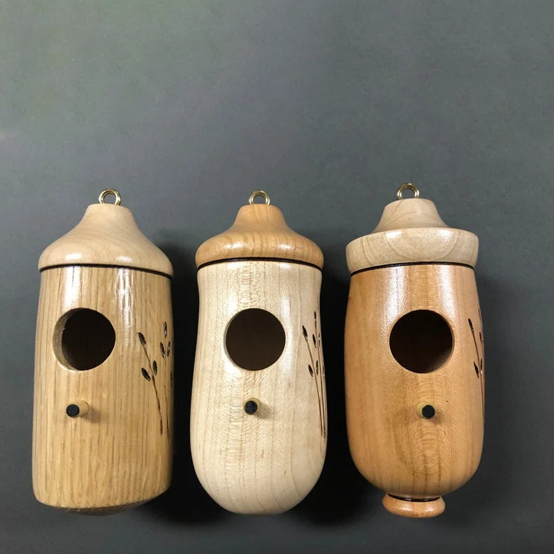Hummingbird Nesting House with Wood Grain Finish and Hanging Hook All Vera Mart