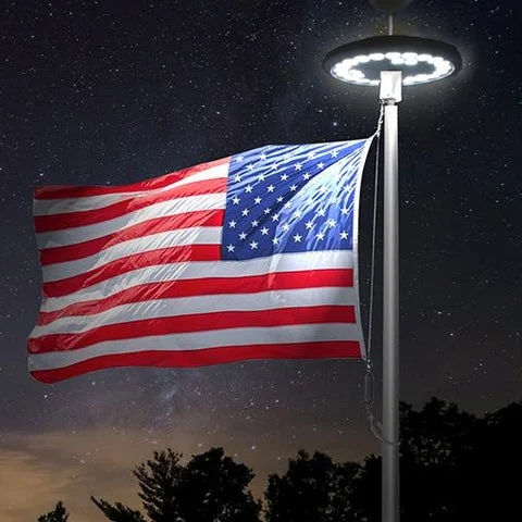 LED Flagpole Top Light with Solar Panel and Automatic Dusk Sensor All Vera Mart