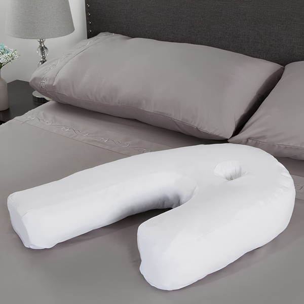 Side Sleeper Pillow with Ear Hole Cutout and Spine Support, Machine Washable All Vera Mart