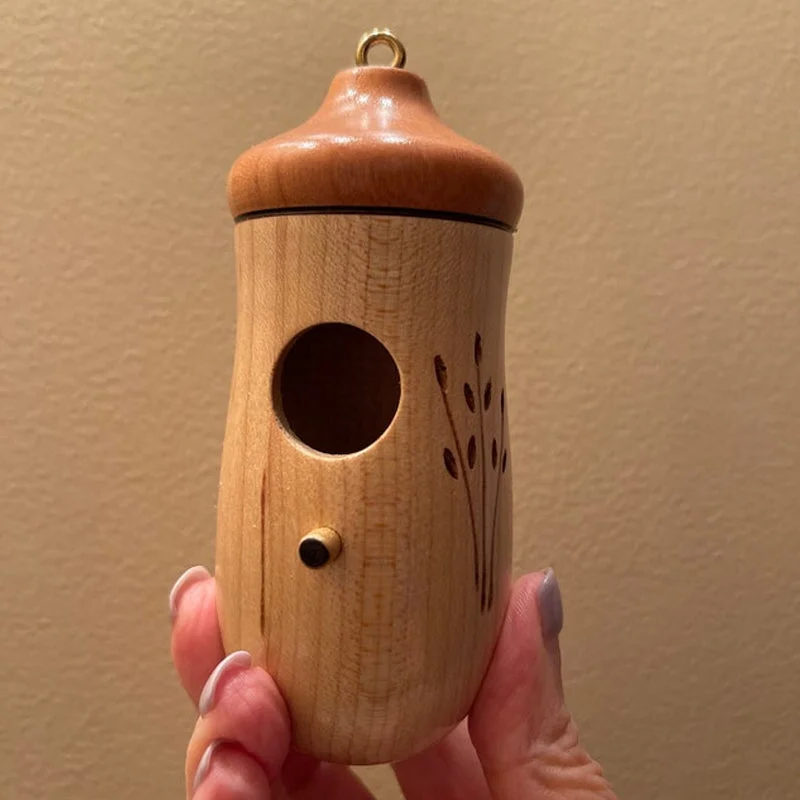 Hummingbird Nesting House with Wood Grain Finish and Hanging Hook All Vera Mart