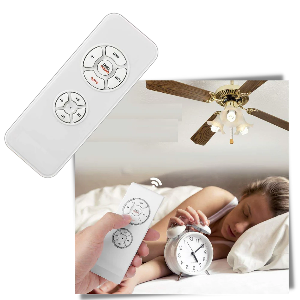 Ceiling Fan and Light Remote Control with 65 Foot Range and Dual Speed Settings All Vera Mart