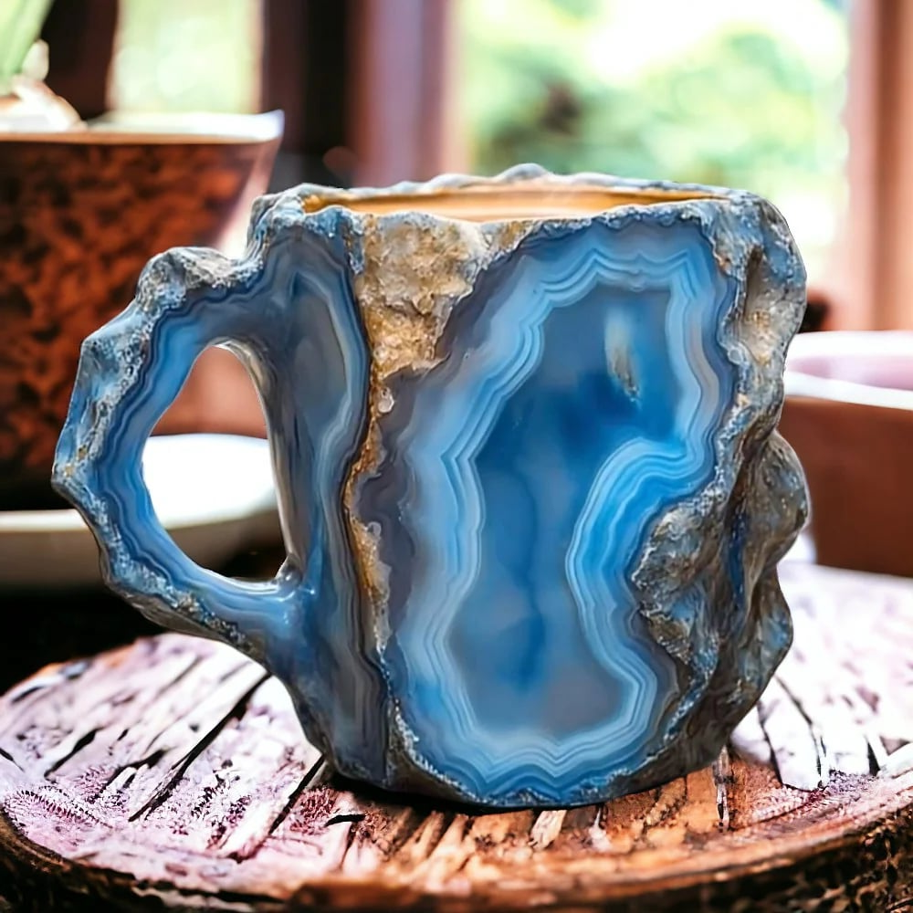 Crystal Faceted Coffee Mug with Light Reflecting Design, 10oz Capacity All Vera Mart