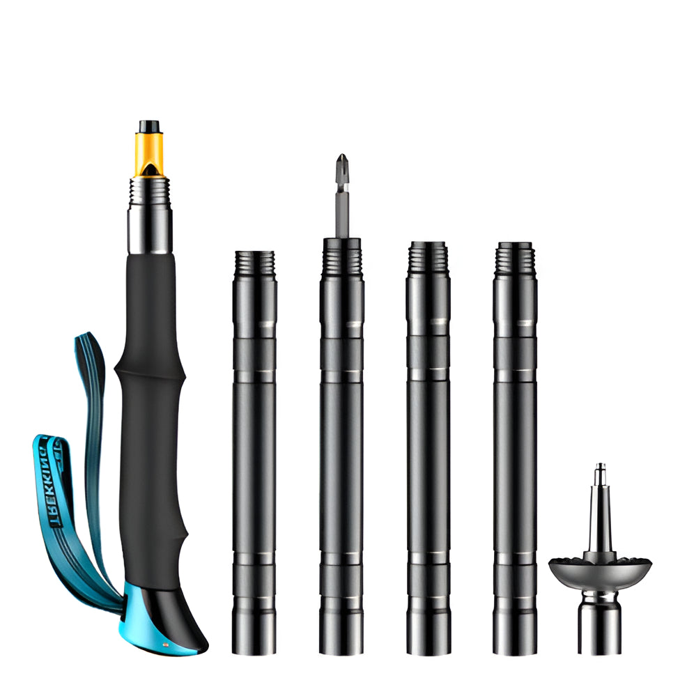 Modular Trekking Pole with Integrated Carbon Steel Tools and Adjustable Length All Vera Mart