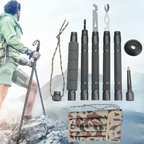 Multitool Walking Stick with Built-In Knife and Fire Starter, 41.73in All Vera Mart