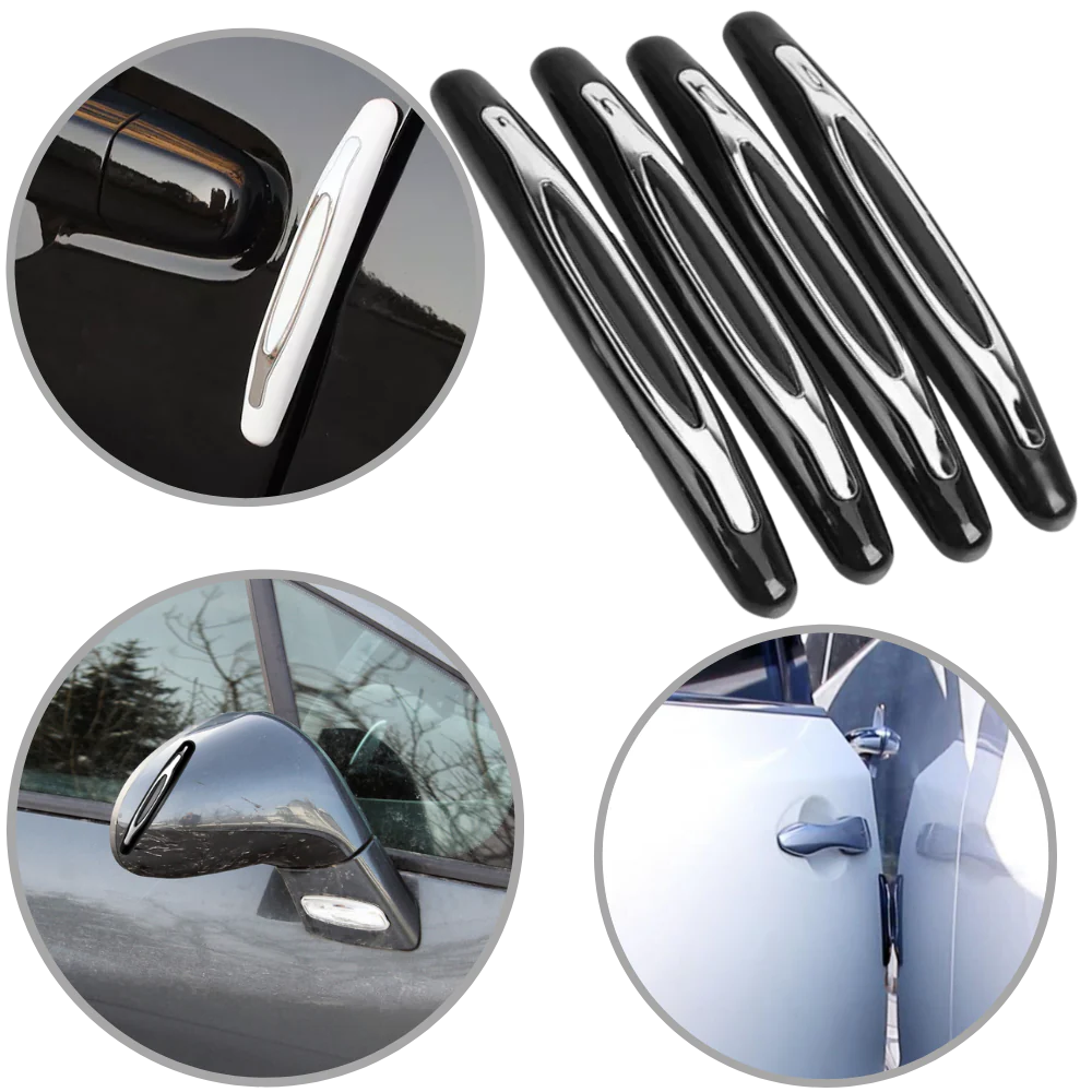Adhesive Car Door Protection Strips with Impact Absorption, 4-Pack All Vera Mart