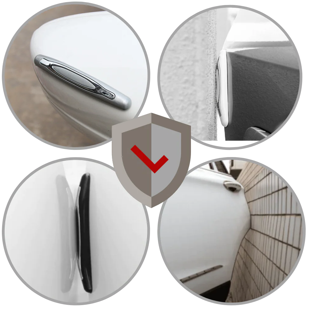 Adhesive Car Door Protection Strips with Impact Absorption, 4-Pack All Vera Mart