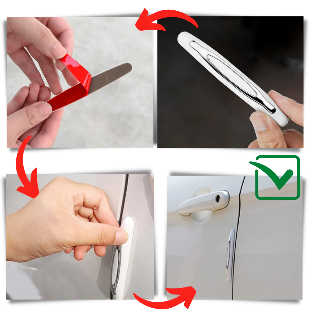 Adhesive Car Door Protection Strips with Impact Absorption, 4-Pack All Vera Mart