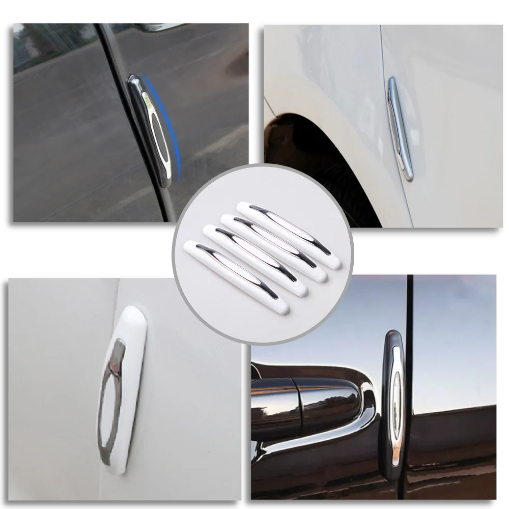 Adhesive Car Door Protection Strips with Impact Absorption, 4-Pack All Vera Mart