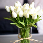 Artificial Tulip Stems with Realistic Petals and Flexible Design, 13.7 Inches All Vera Mart