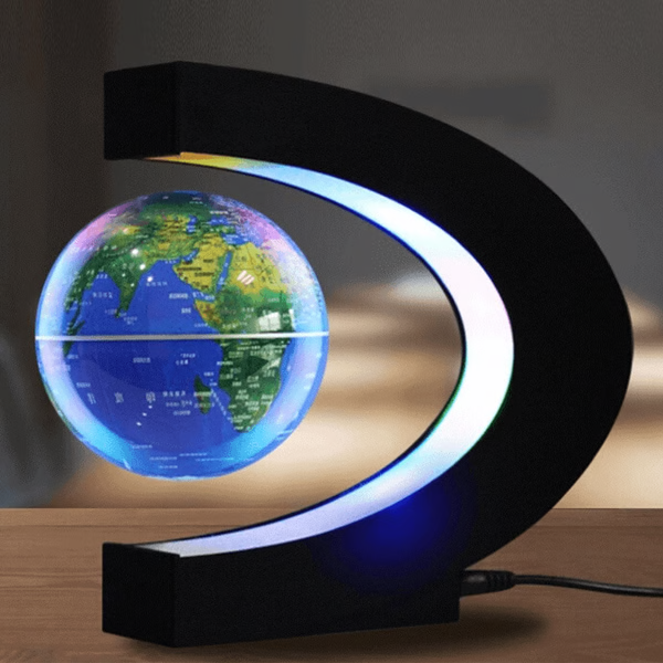 Levitating Earth Globe with Multicolored LED Ring Light and Positioning Sticks All Vera Mart
