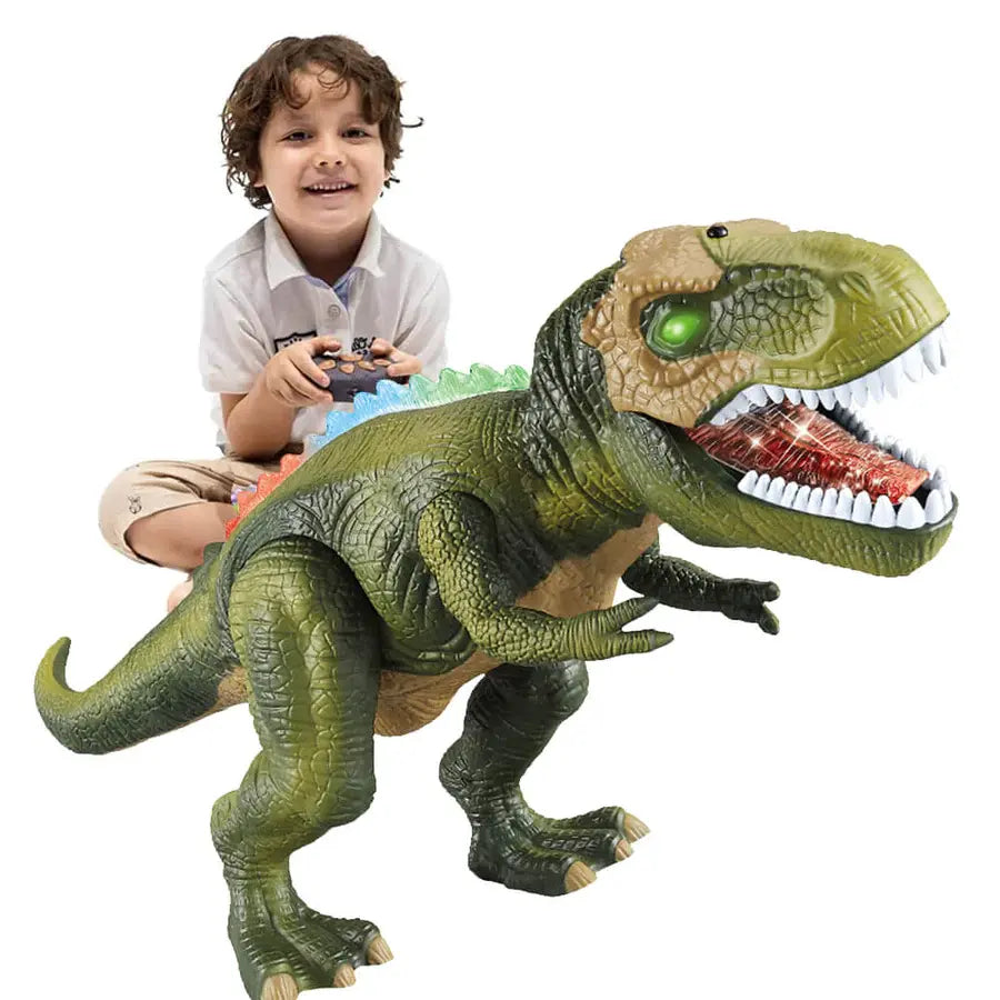 Remote Control Dinosaur Toy with Walking Roar Action and Multicolor LEDs, T-Rex 17 Inch All Vera Mart