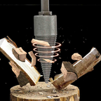 Wood Splitting Drill Bit with High Carbon Steel and Threaded Design, Three Handle Adapters All Vera Mart
