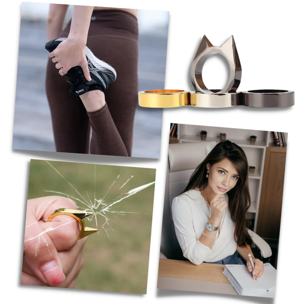 Self Defense Ring with Pointed Strike Edge and Alloy Construction All Vera Mart