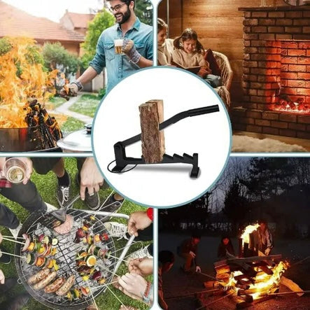Wall Mounted Firewood Chopper with Carbon Steel Blade and Manual Operation All Vera Mart