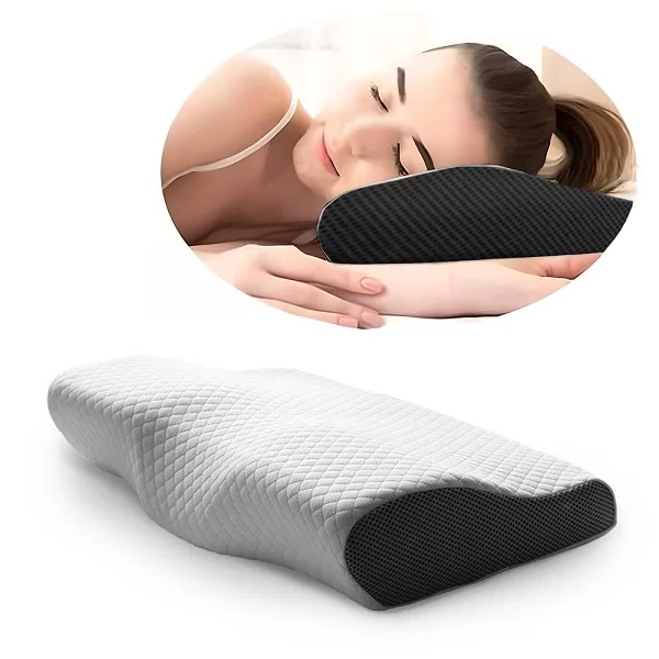 Memory Foam Contour Pillow with Breathable Cover and Spinal Alignment Support All Vera Mart