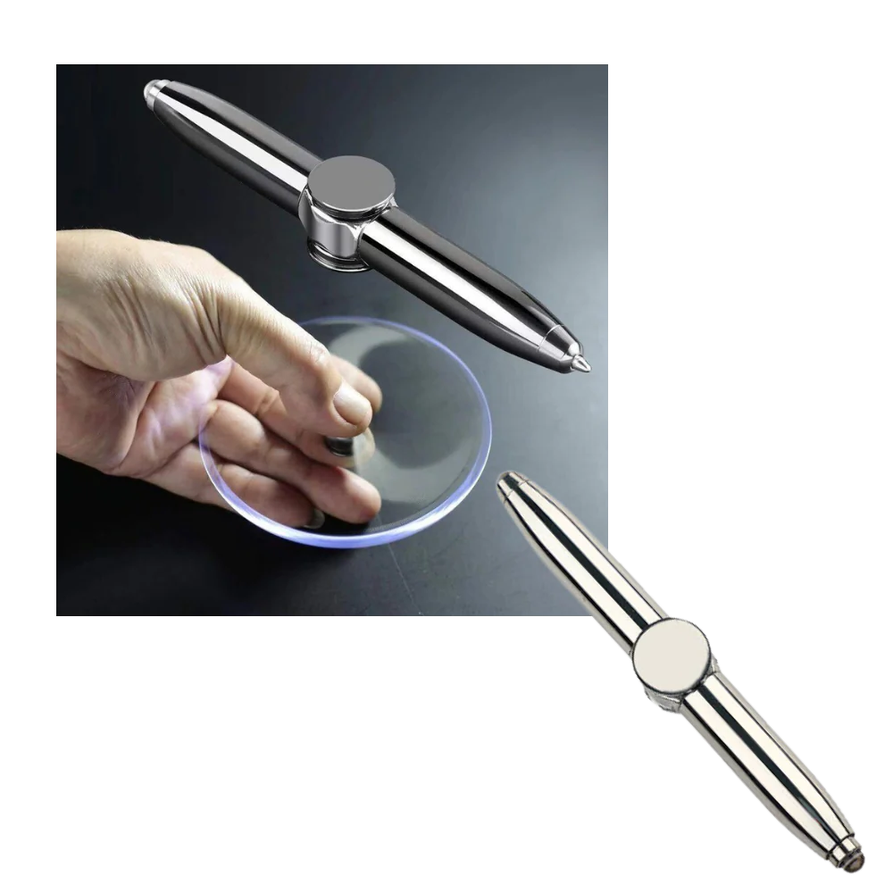 Ballpoint Pen with Spinning Gyroscope and LED Light, Metal Body All Vera Mart