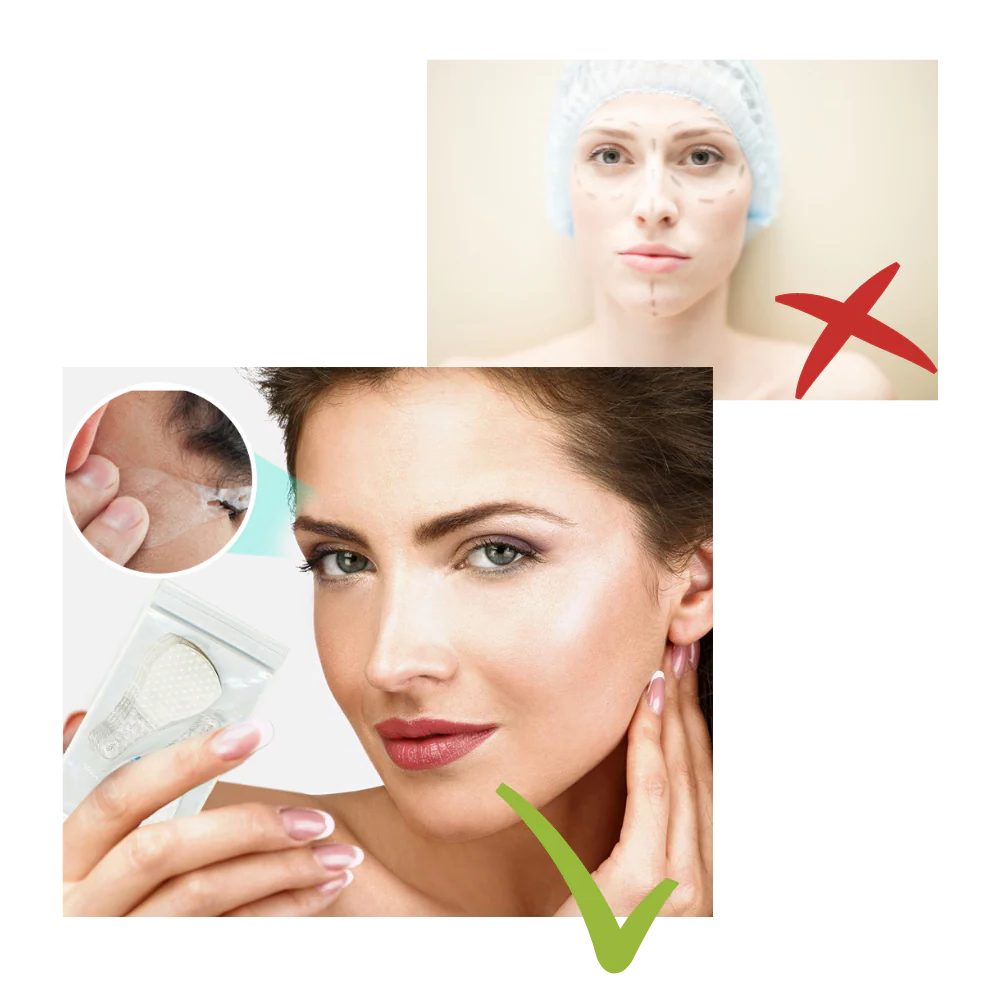 Facial Lifting Stickers with Moisture Resistant Adhesive and Support Bands, 40 Pieces All Vera Mart