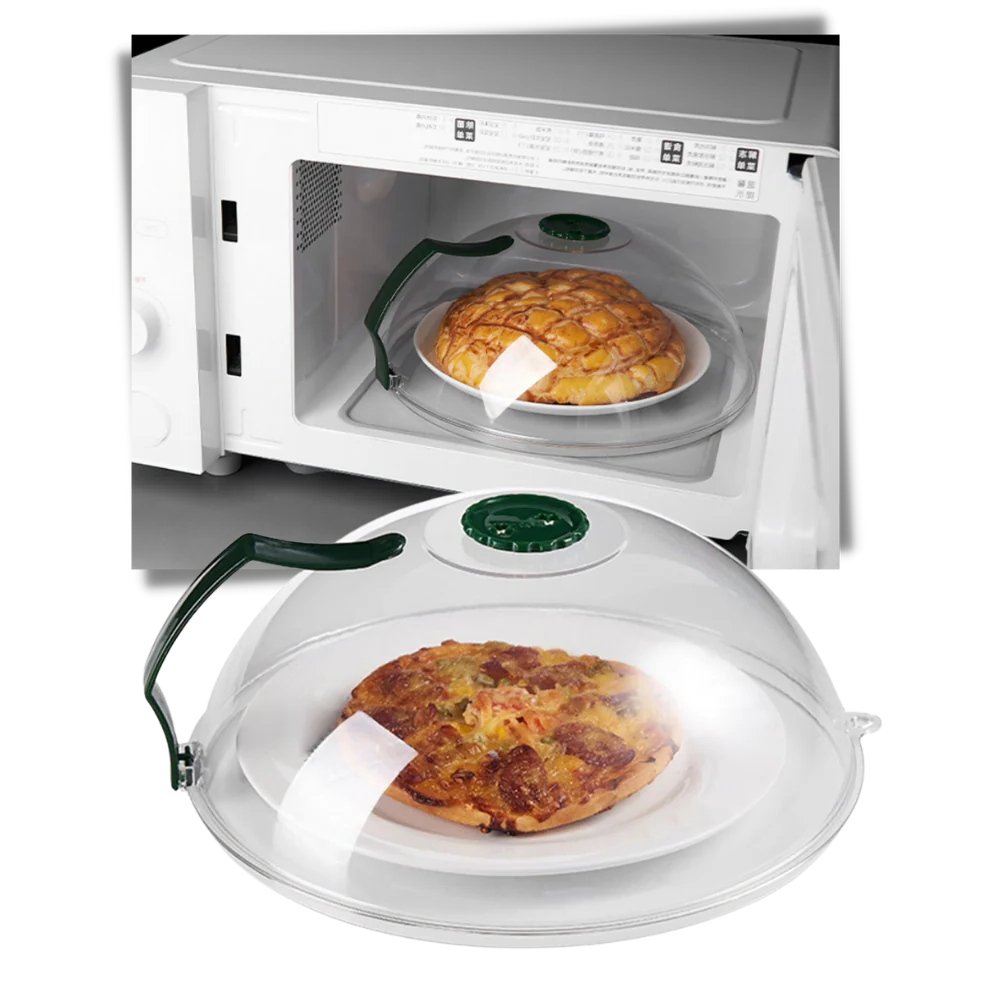 Microwave Splatter Guard with Steam Vent and Clear Dome for 10.3in Plates All Vera Mart