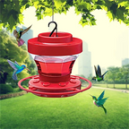 16 Ounce Hummingbird Feeder with Bee-Proof Ports and Ant Moat All Vera Mart