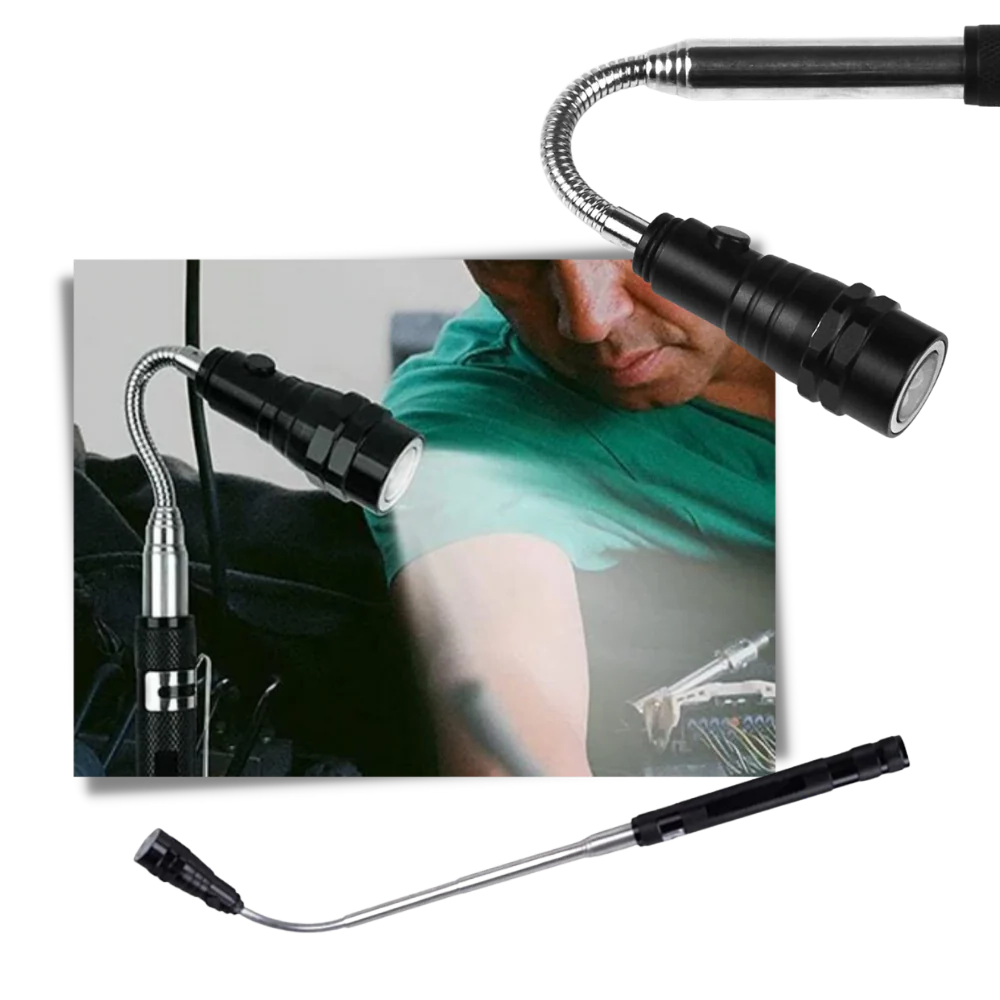 Extendable Magnetic Flashlight with Gooseneck and Pen Clip for Metal Retrieval All Vera Mart