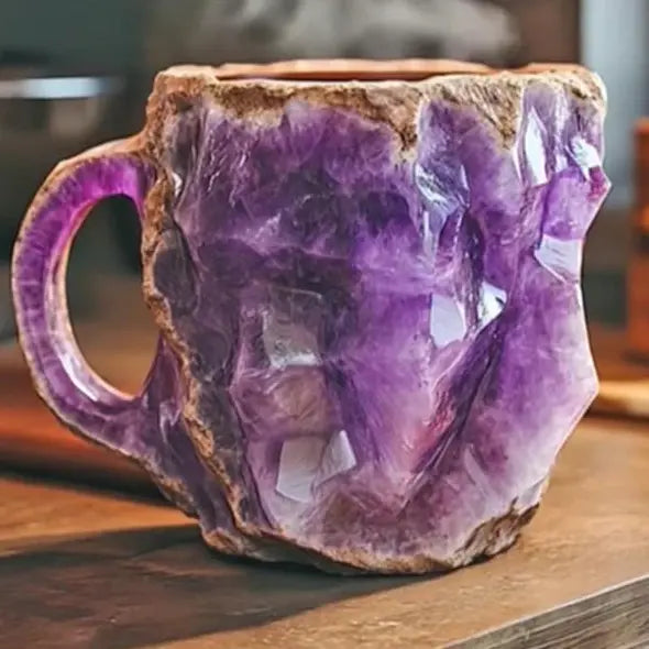 Crystal Coffee Mug with Faceted Exterior and Comfortable Handle, 10oz Capacity All Vera Mart