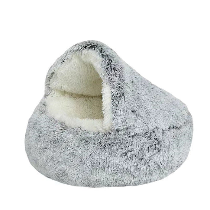 Covered Pet Bed with Partial Canopy and Raised Sides for Small Dogs and Cats All Vera Mart